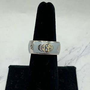 Authentic Alexander McQueen Enamel Skull Ring